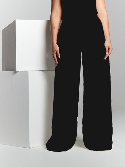 Wardrobe Essential Women's Black Wide Leg Trousers Bold and Beautiful: Classic Black Wide Leg Trousers for Women Red-Hot Fashion Women's Wide Leg Trousers in Vibrant Colours from plant based dyes.  Ladies tall recycled eco rayon viscose petite wide leg flared trouser in standard wide leg pleated recycled viscose trousers handmade designed in UK. Join the movement toward a more sustainable fashion future. Add these maroon wide leg flares to your cart and experience eco-friendly fashion like never before.